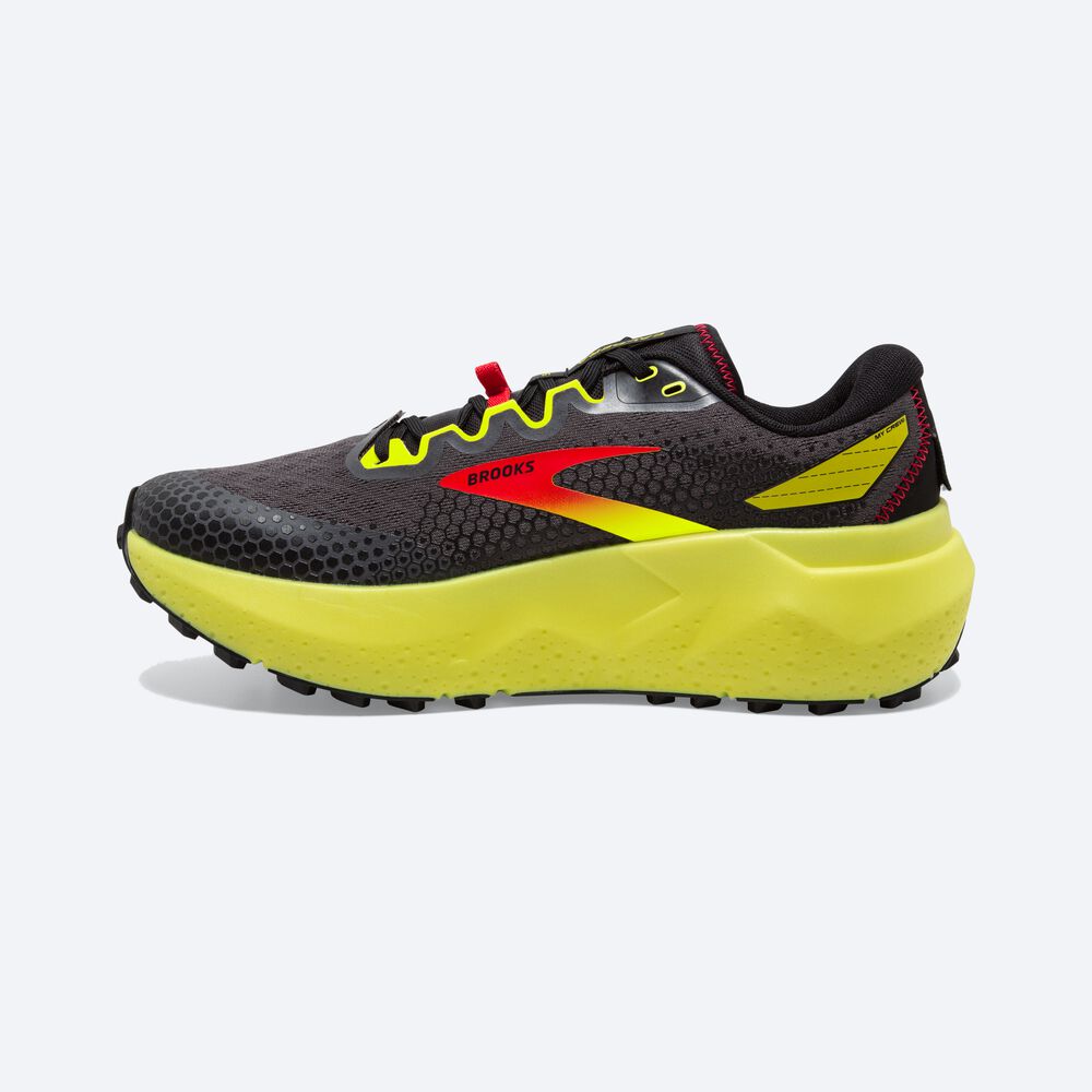 Brooks Caldera 6 Erkek Trail Koşu Ayakkabısı Siyah/Kırmızı/Sarı | TR-745693