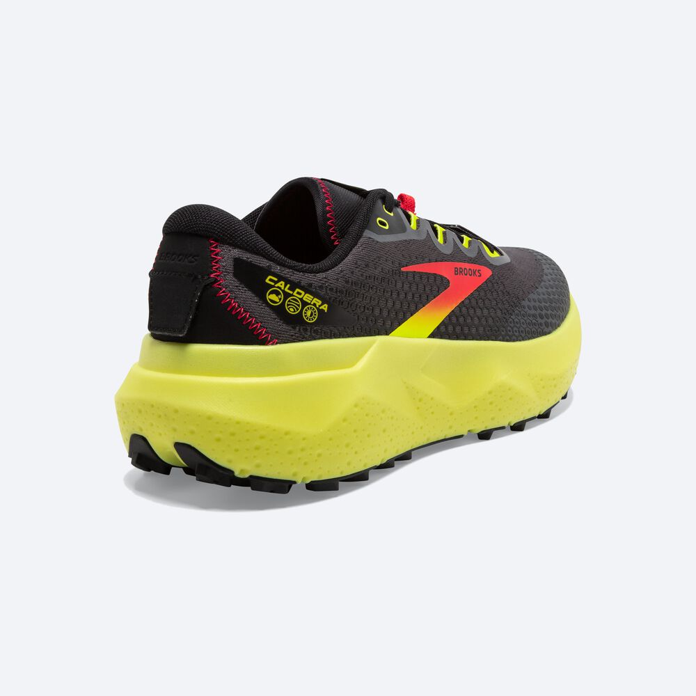 Brooks Caldera 6 Erkek Trail Koşu Ayakkabısı Siyah/Kırmızı/Sarı | TR-745693