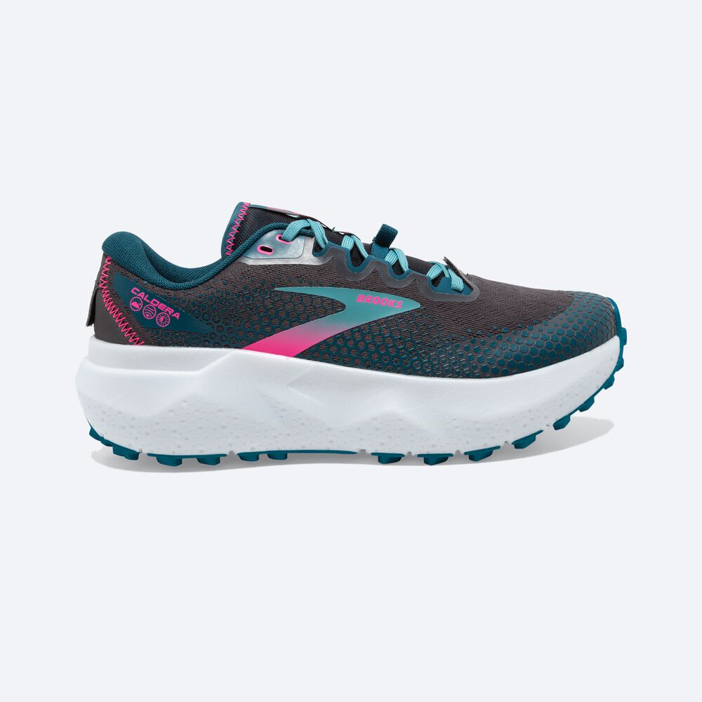 Brooks Caldera 6 Kadın Trail Koşu Ayakkabısı Mavi Mercan/Pembe | TR-467082