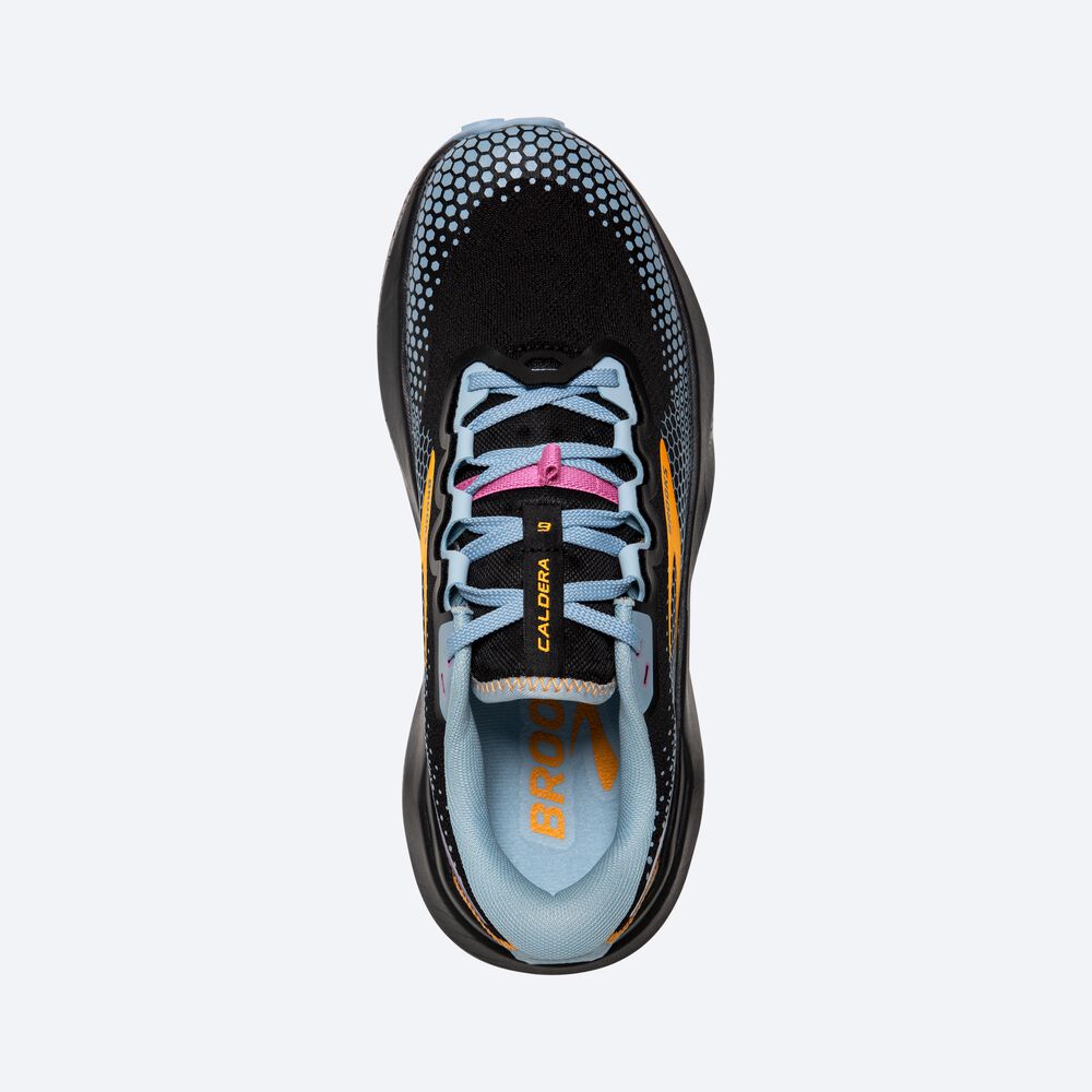 Brooks Caldera 6 Kadın Trail Koşu Ayakkabısı Siyah/Mavi/Sarı | TR-932678