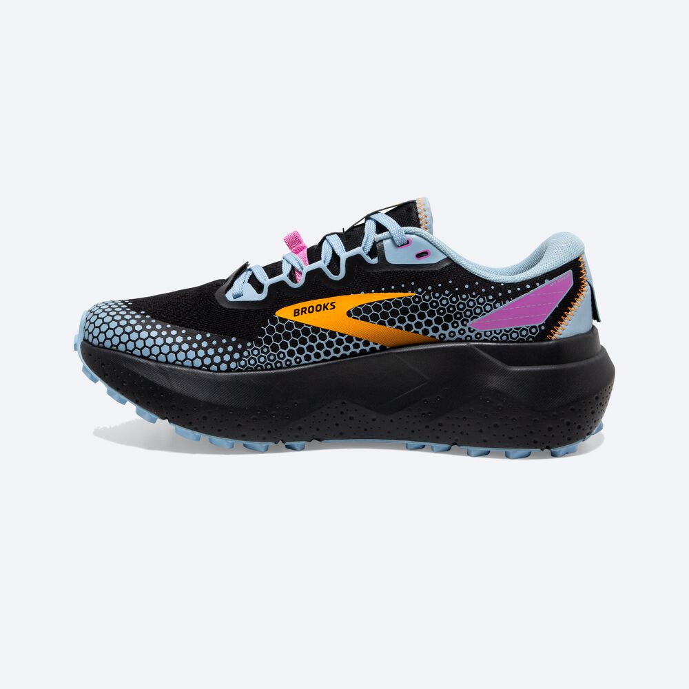 Brooks Caldera 6 Kadın Trail Koşu Ayakkabısı Siyah/Mavi/Sarı | TR-932678