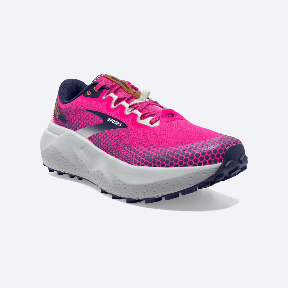 Brooks Caldera 6 Kadın Trail Koşu Ayakkabısı Pembe/Lacivert | TR-958012