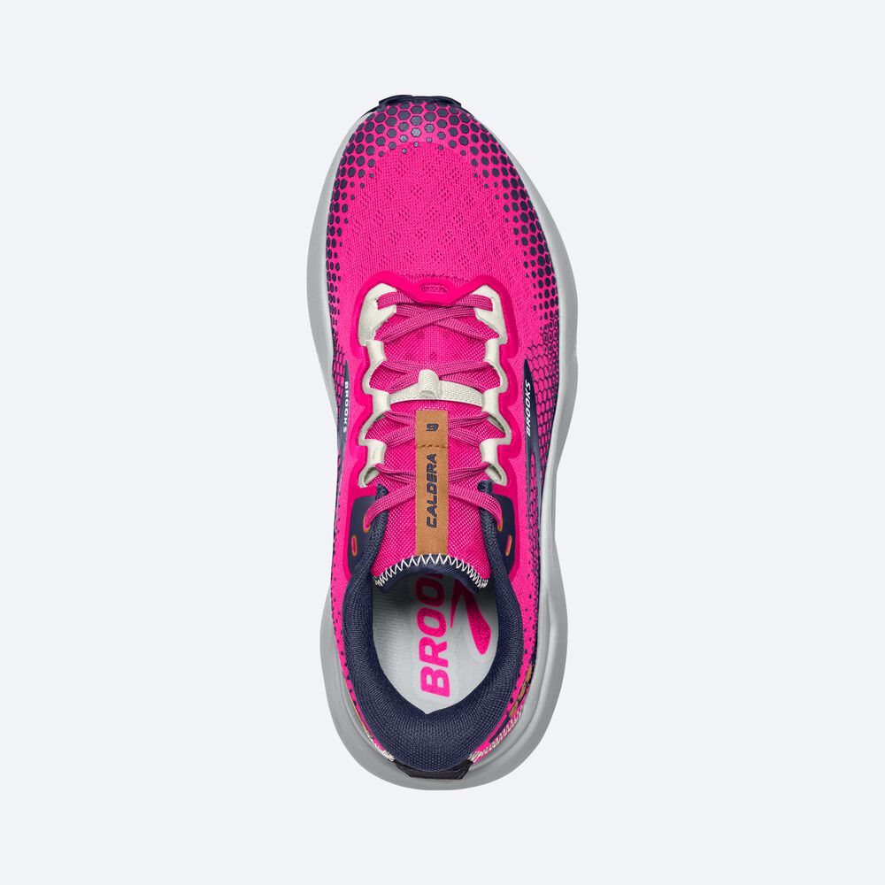 Brooks Caldera 6 Kadın Trail Koşu Ayakkabısı Pembe/Lacivert | TR-958012