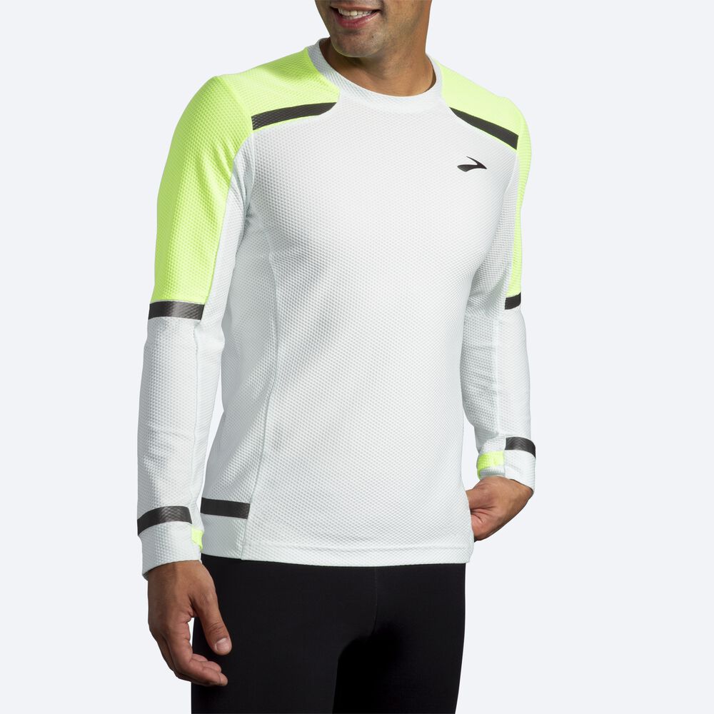 Brooks Carbonite Long Sleeve Erkek Tişört Gri | TR-150874