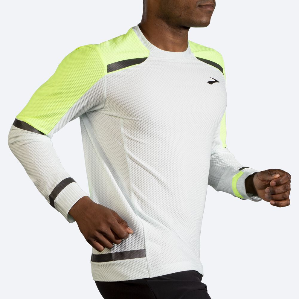 Brooks Carbonite Long Sleeve Erkek Tişört Gri | TR-150874