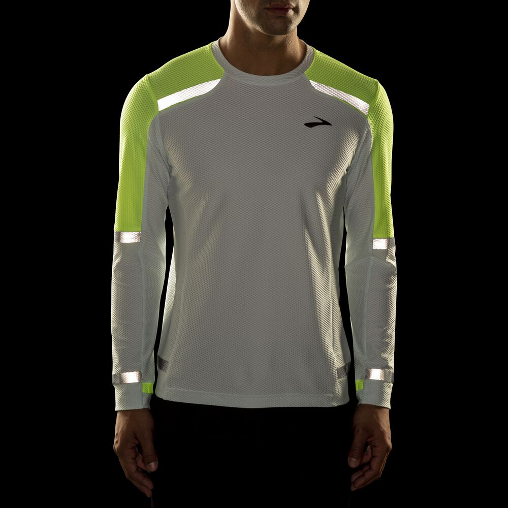 Brooks Carbonite Long Sleeve Erkek Tişört Gri | TR-150874