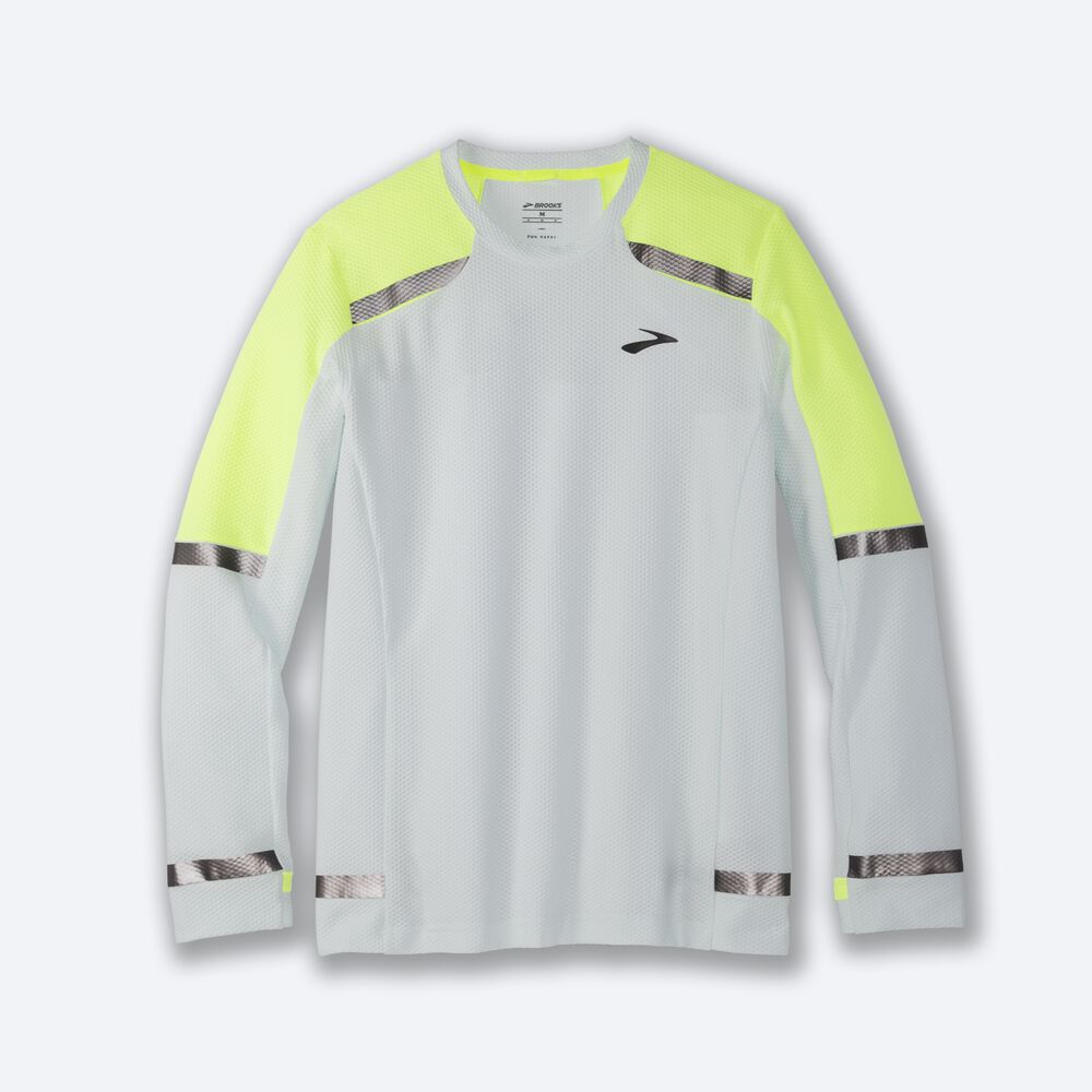 Brooks Carbonite Long Sleeve Erkek Tişört Gri | TR-150874