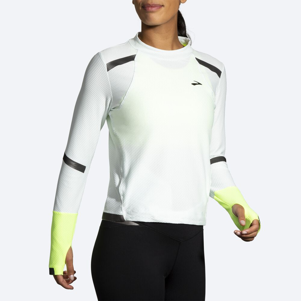 Brooks Carbonite Long Sleeve Kadın Tişört Gri | TR-536190