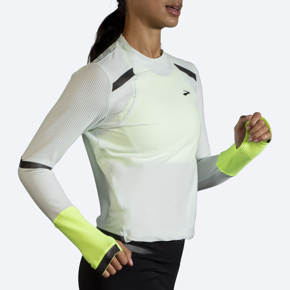 Brooks Carbonite Long Sleeve Kadın Tişört Gri | TR-536190