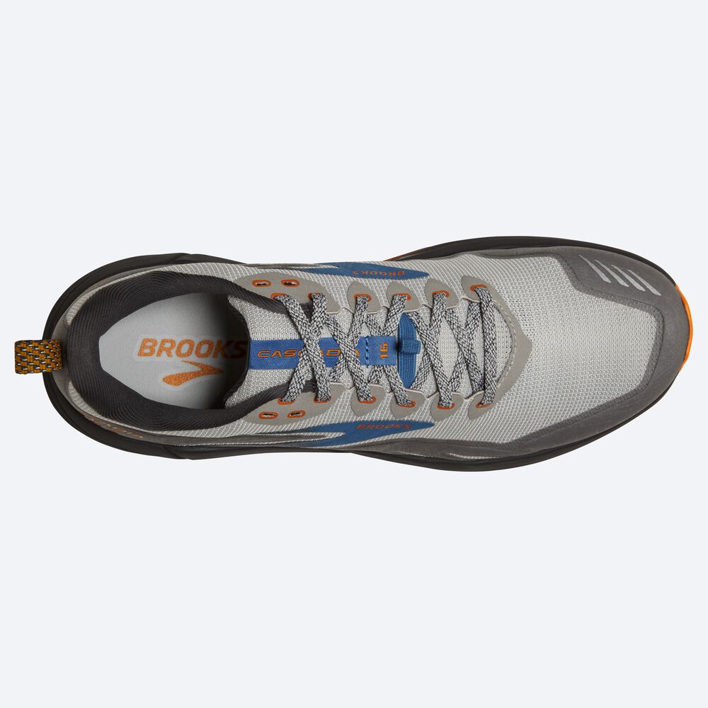 Brooks Cascadia 16 Erkek Trail Koşu Ayakkabısı Gri/Turuncu | TR-096472