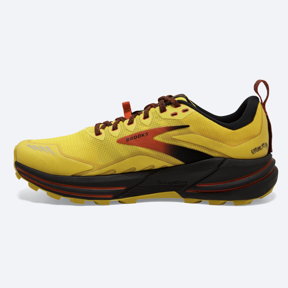 Brooks Cascadia 16 Erkek Trail Koşu Ayakkabısı Sarı/Siyah | TR-297860