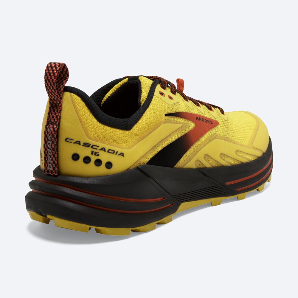 Brooks Cascadia 16 Erkek Trail Koşu Ayakkabısı Sarı/Siyah | TR-297860