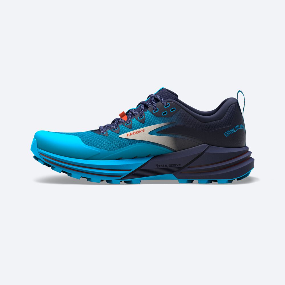 Brooks Cascadia 16 Erkek Trail Koşu Ayakkabısı Lacivert/Mavi | TR-401285