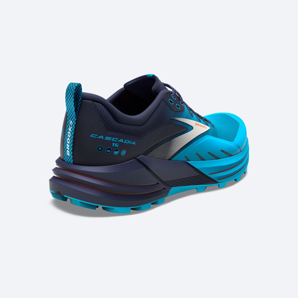 Brooks Cascadia 16 Erkek Trail Koşu Ayakkabısı Lacivert/Mavi | TR-401285