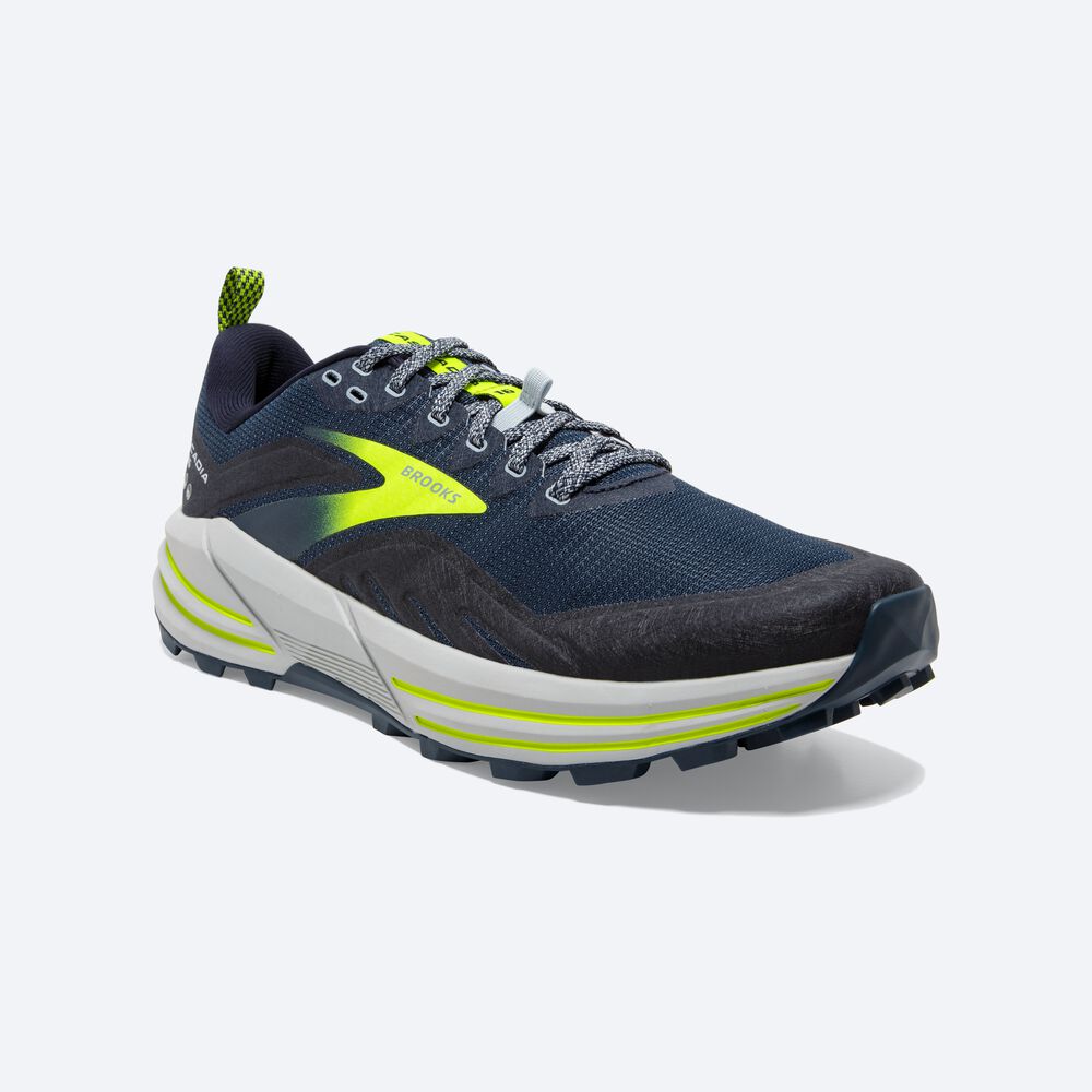 Brooks Cascadia 16 Erkek Trail Koşu Ayakkabısı Kahverengi/Lacivert | TR-712940