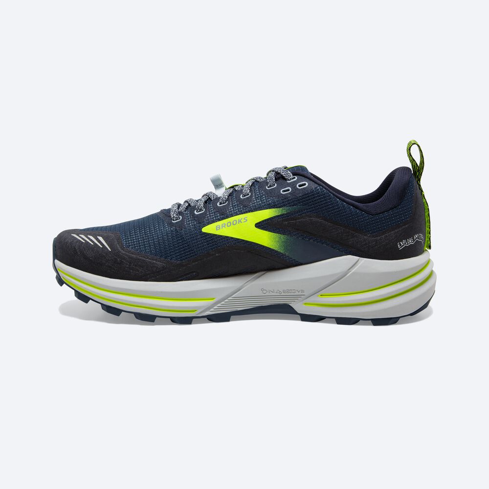 Brooks Cascadia 16 Erkek Trail Koşu Ayakkabısı Kahverengi/Lacivert | TR-712940