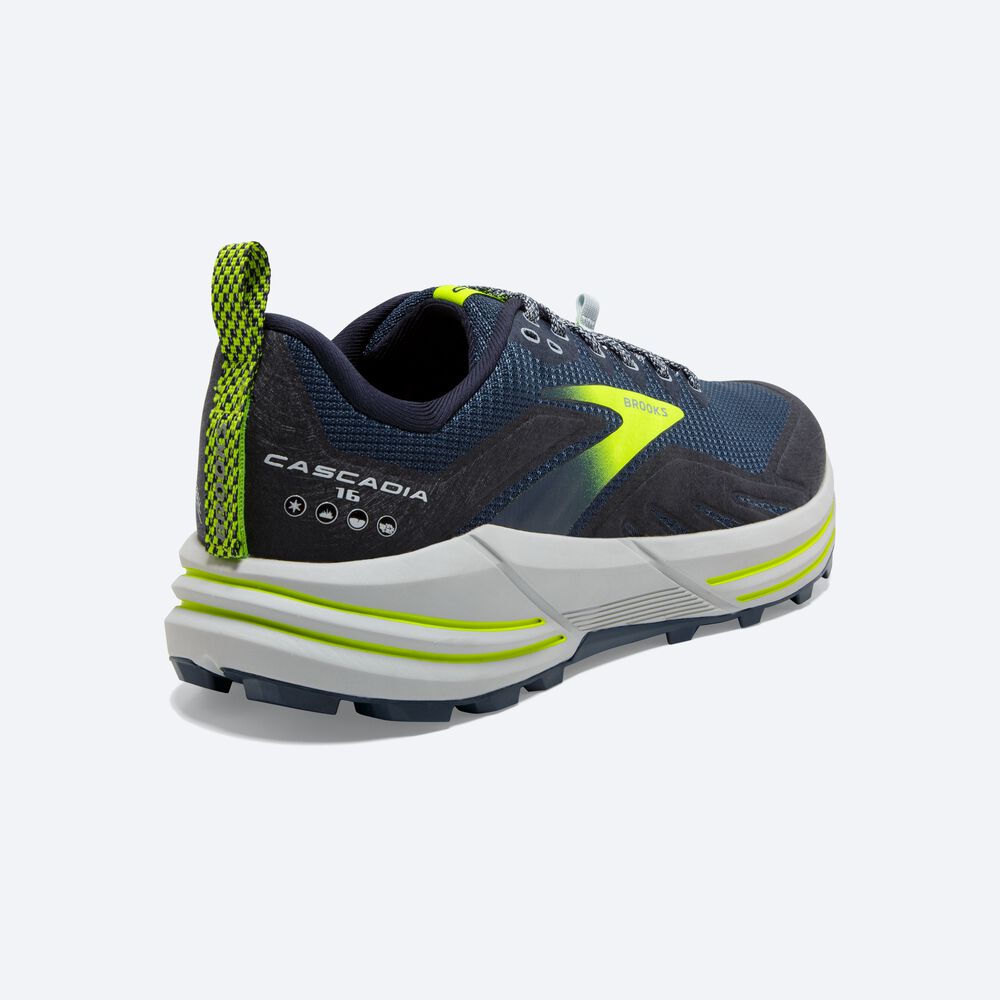 Brooks Cascadia 16 Erkek Trail Koşu Ayakkabısı Kahverengi/Lacivert | TR-712940