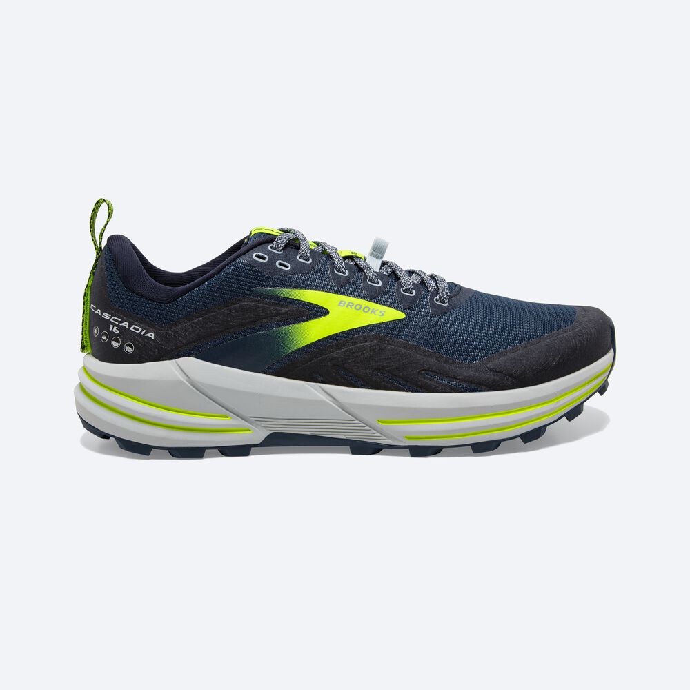 Brooks Cascadia 16 Erkek Trail Koşu Ayakkabısı Kahverengi/Lacivert | TR-712940