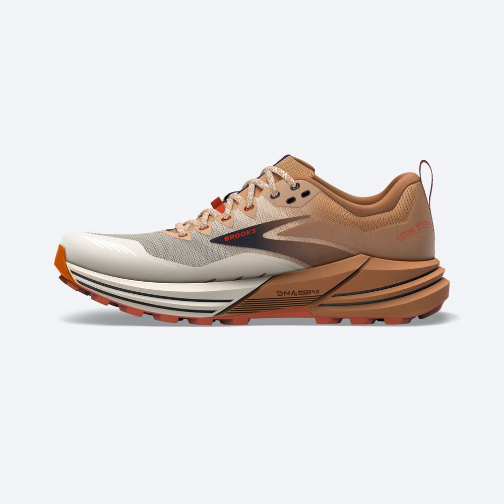 Brooks Cascadia 16 Erkek Trail Koşu Ayakkabısı Beyaz | TR-860249