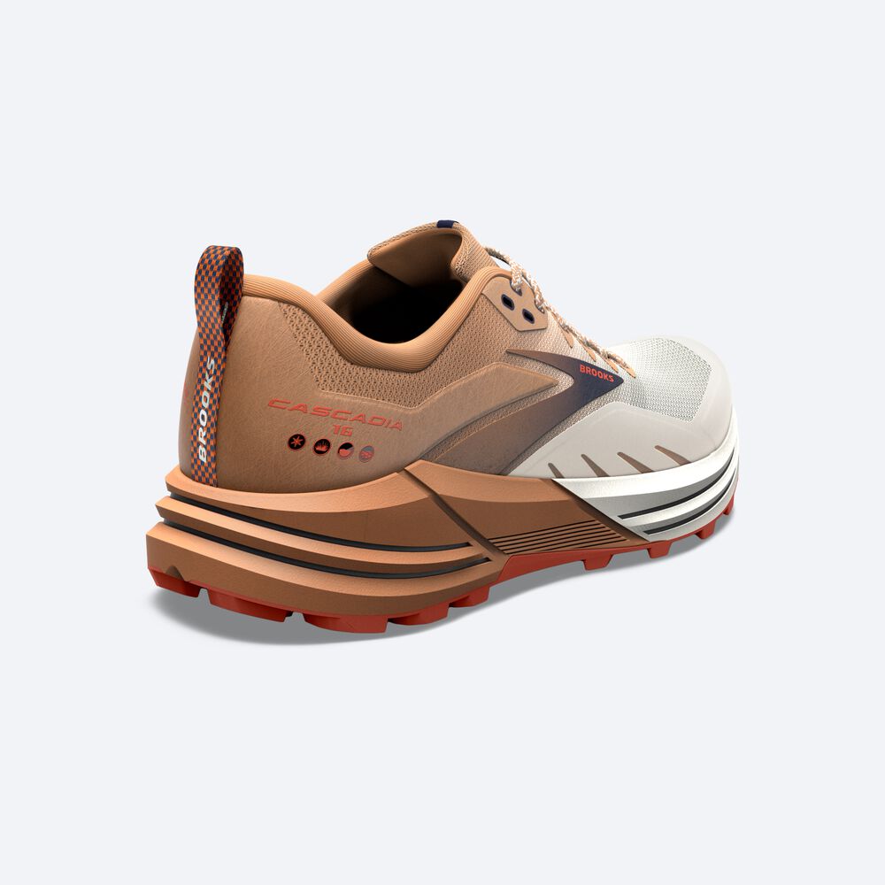 Brooks Cascadia 16 Erkek Trail Koşu Ayakkabısı Beyaz | TR-860249