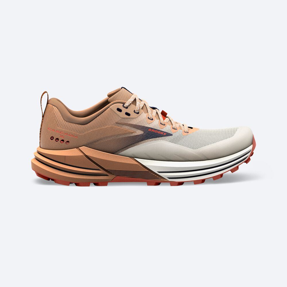 Brooks Cascadia 16 Erkek Trail Koşu Ayakkabısı Beyaz | TR-860249