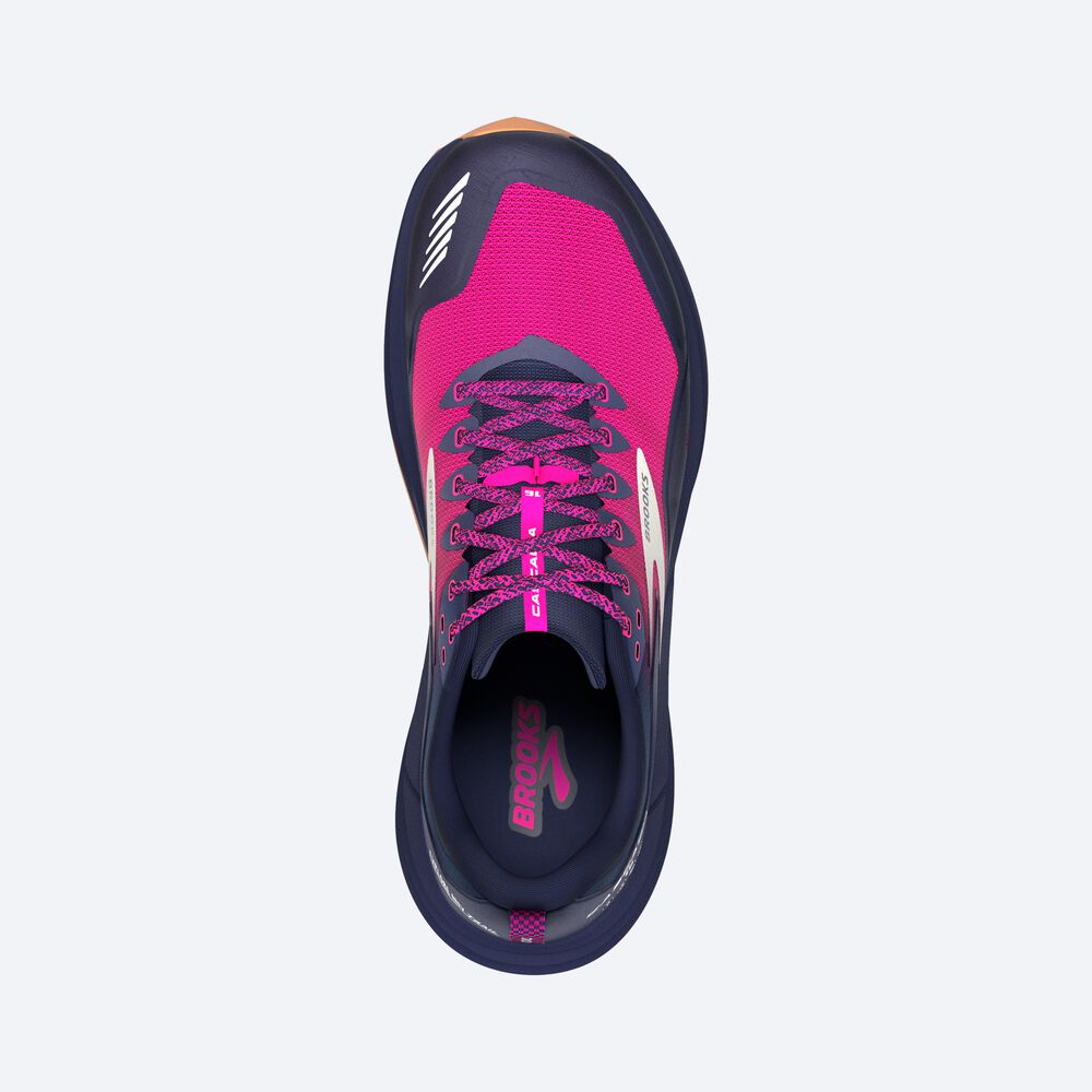 Brooks Cascadia 16 Kadın Trail Koşu Ayakkabısı Lacivert/Pembe | TR-580964