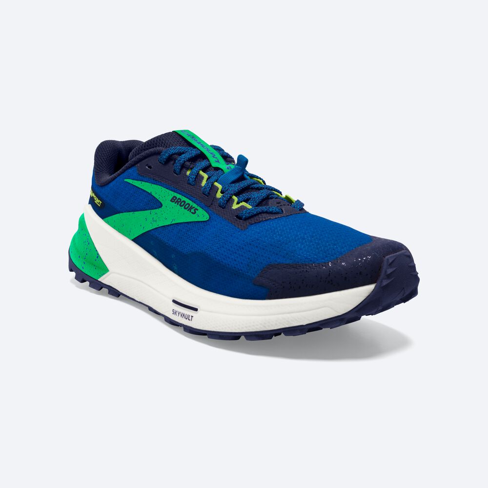 Brooks Catamount 2 Erkek Trail Koşu Ayakkabısı Mavi/Yeşil | TR-482371