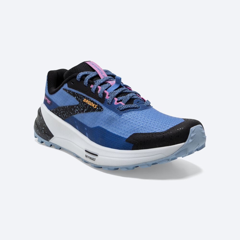 Brooks Catamount 2 Kadın Trail Koşu Ayakkabısı Mavi/Siyah/Sarı | TR-798453