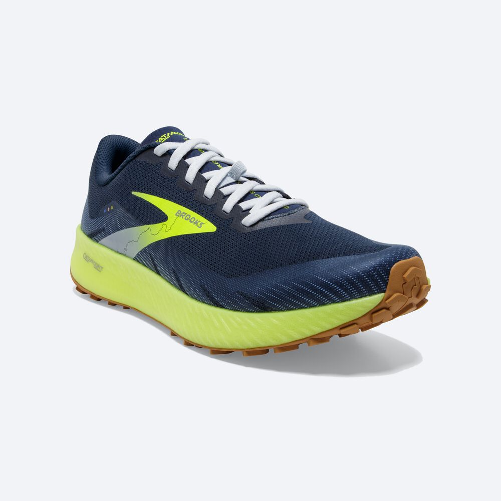 Brooks Catamount Erkek Trail Koşu Ayakkabısı Kahverengi/Lacivert | TR-745103