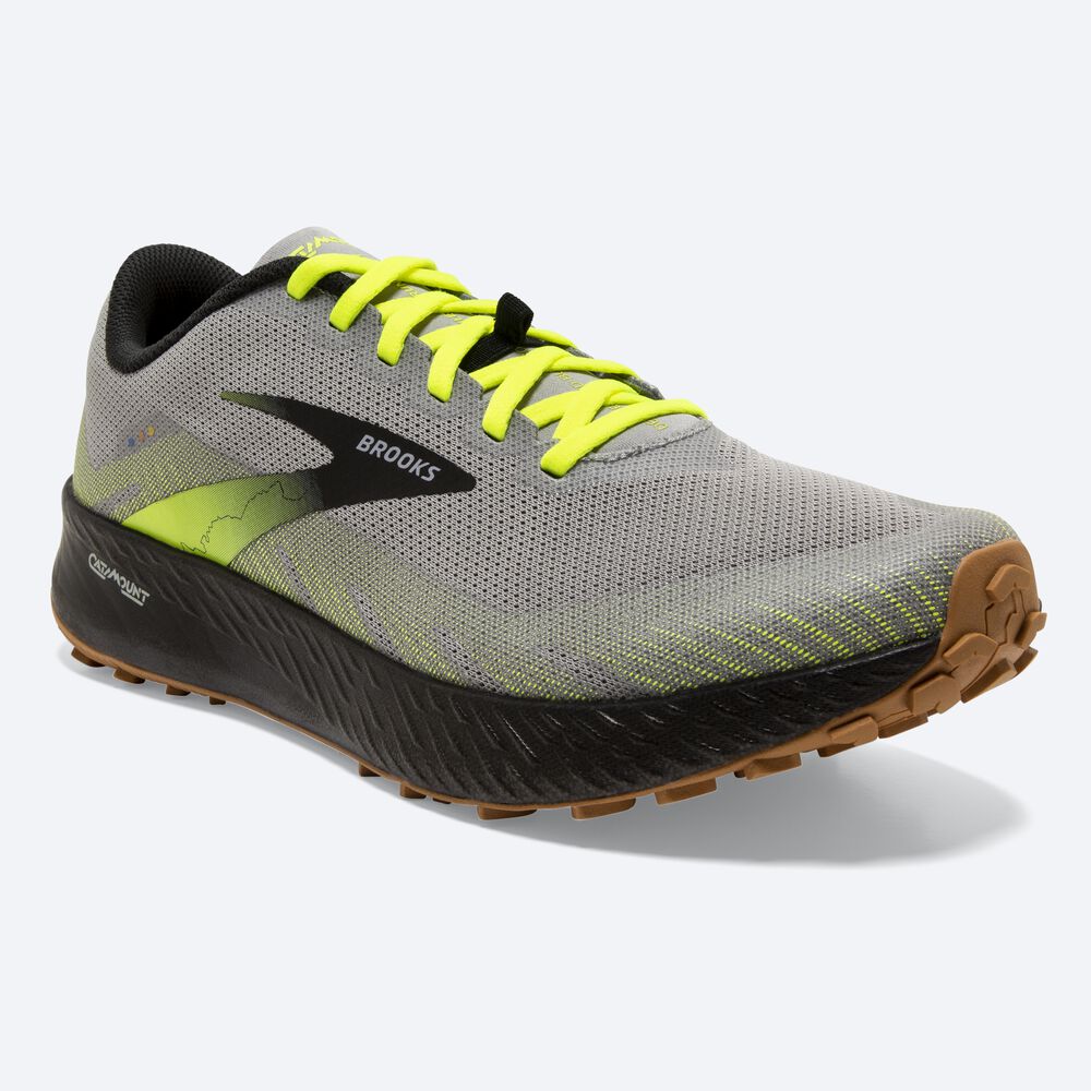 Brooks Catamount Erkek Trail Koşu Ayakkabısı Gri/Siyah | TR-821064