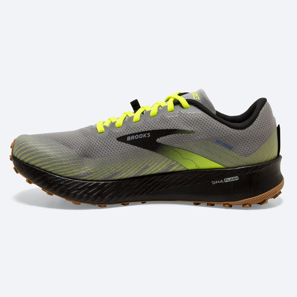 Brooks Catamount Erkek Trail Koşu Ayakkabısı Gri/Siyah | TR-821064