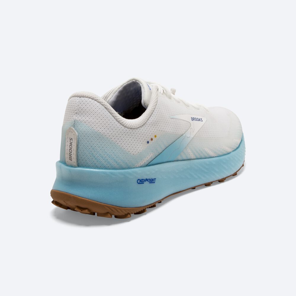 Brooks Catamount Erkek Trail Koşu Ayakkabısı Beyaz/Açık Turkuaz/Mavi | TR-950174