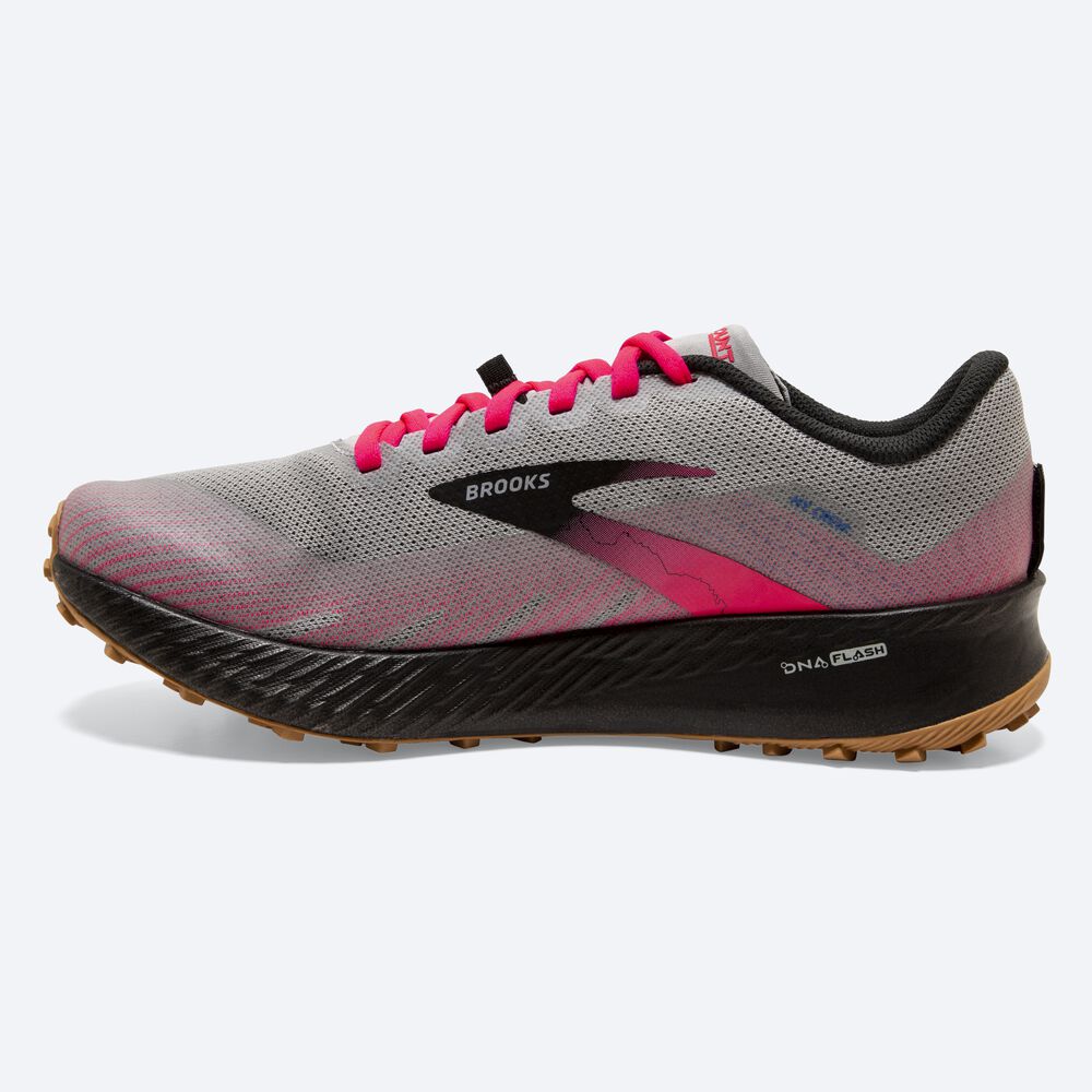 Brooks Catamount Kadın Trail Koşu Ayakkabısı Gri/Pembe/Siyah | TR-352170