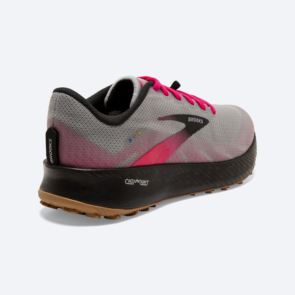 Brooks Catamount Kadın Trail Koşu Ayakkabısı Gri/Pembe/Siyah | TR-352170