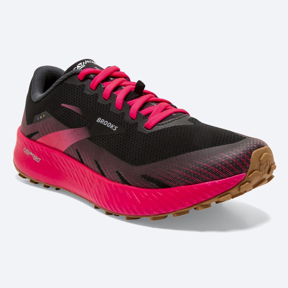 Brooks Catamount Kadın Trail Koşu Ayakkabısı Siyah/Pembe | TR-540728