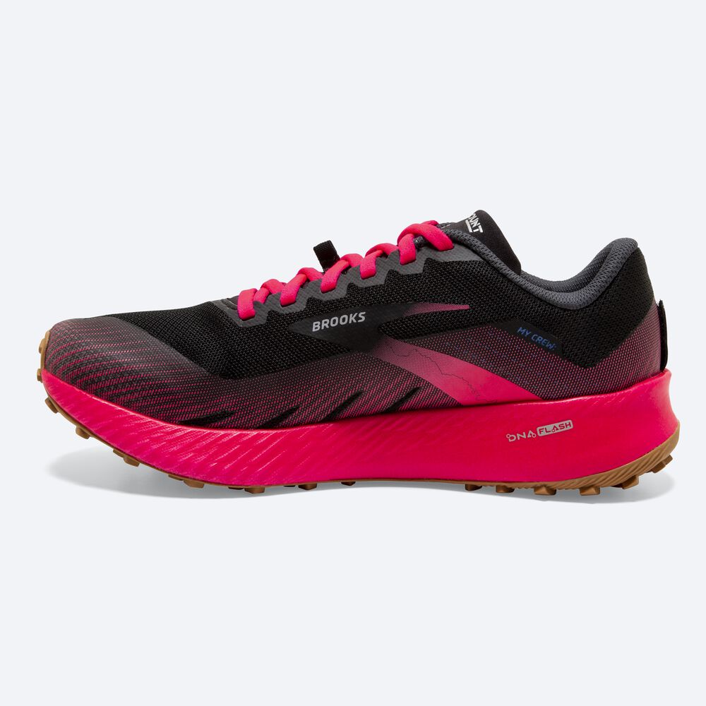 Brooks Catamount Kadın Trail Koşu Ayakkabısı Siyah/Pembe | TR-540728