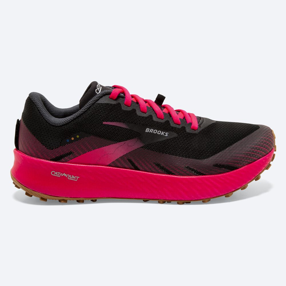 Brooks Catamount Kadın Trail Koşu Ayakkabısı Siyah/Pembe | TR-540728