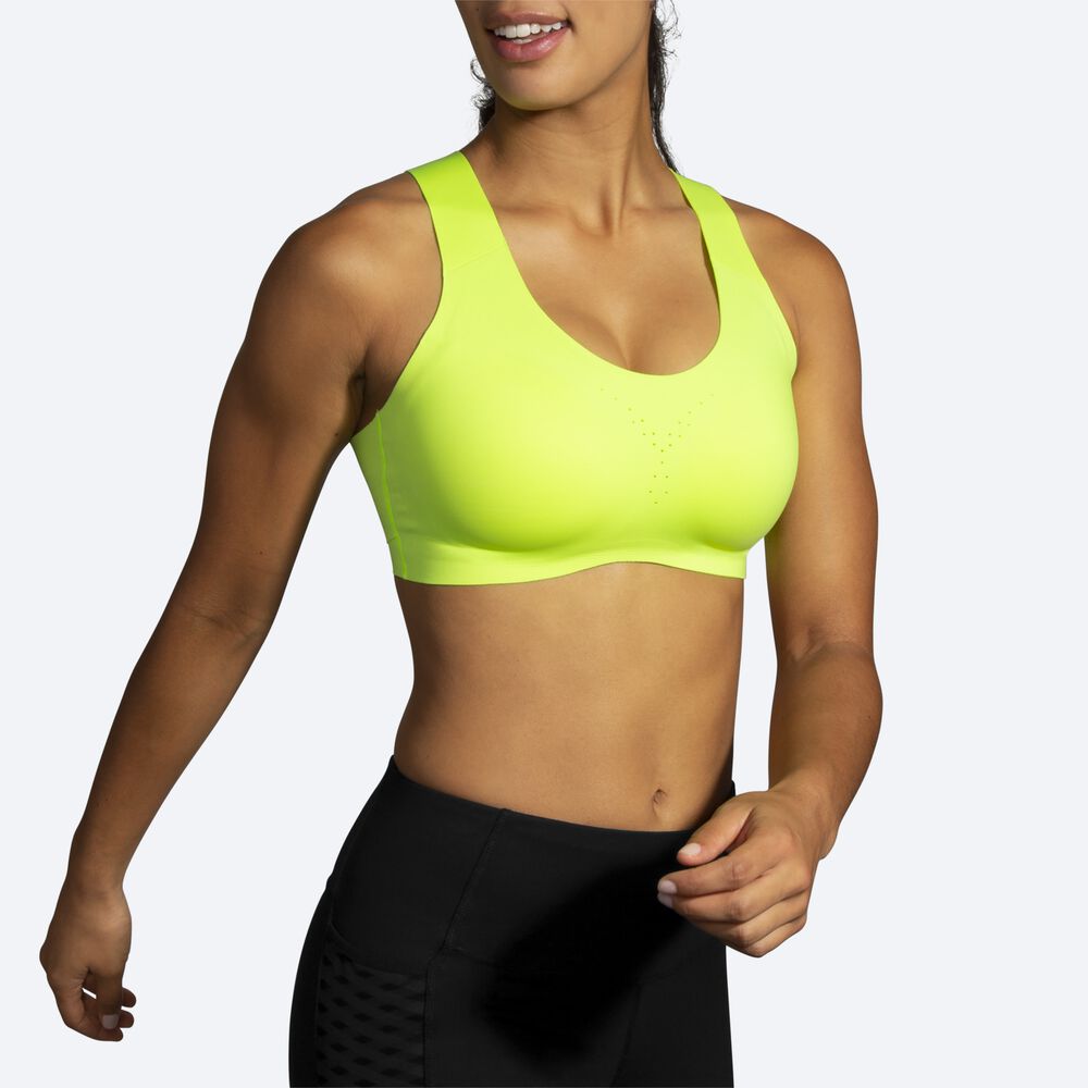 Brooks Dare Crossback Run Bra Kadın Spor Sütyeni Sarı | TR-025476