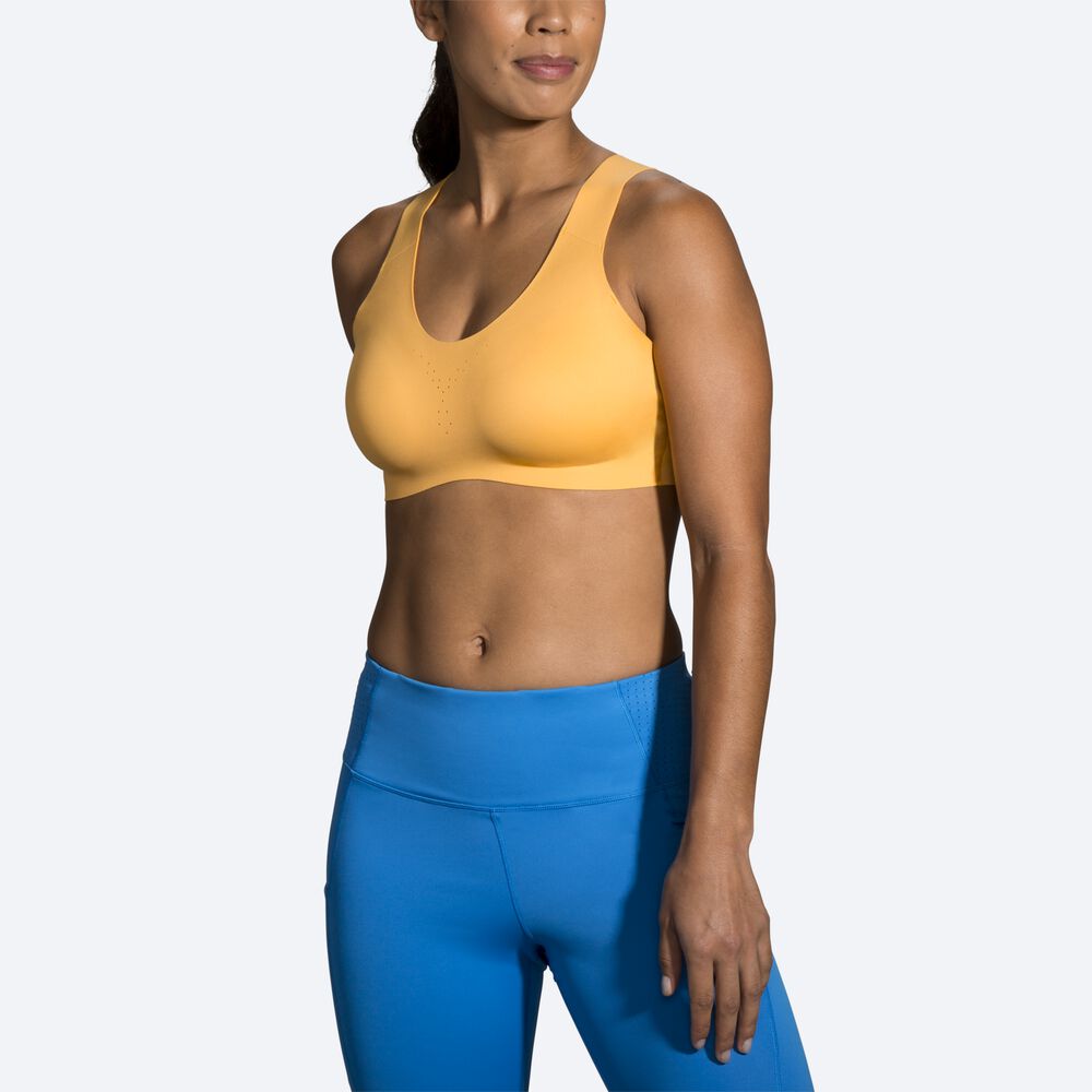 Brooks Dare Crossback Run Bra Kadın Spor Sütyeni Sarı | TR-419608