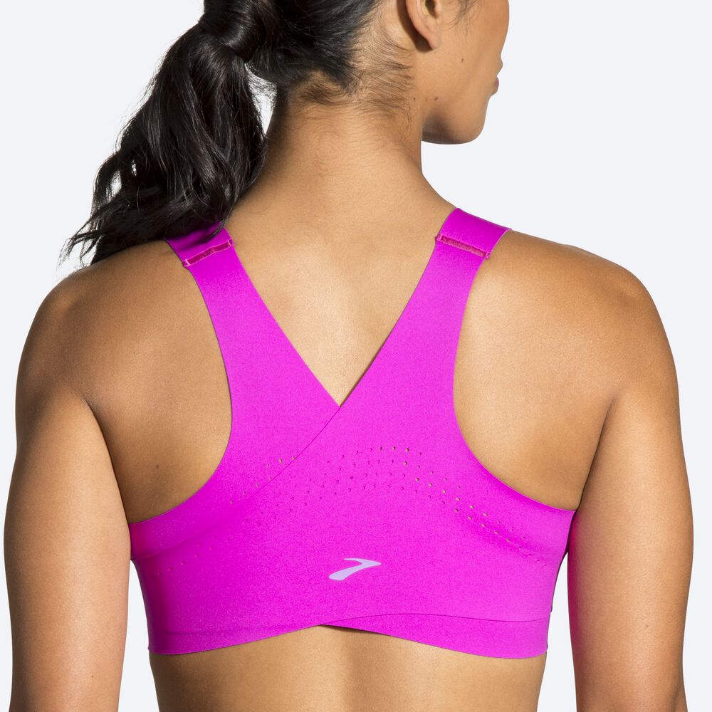 Brooks Dare Crossback Run Bra Kadın Spor Sütyeni Pembe/Mor | TR-547810