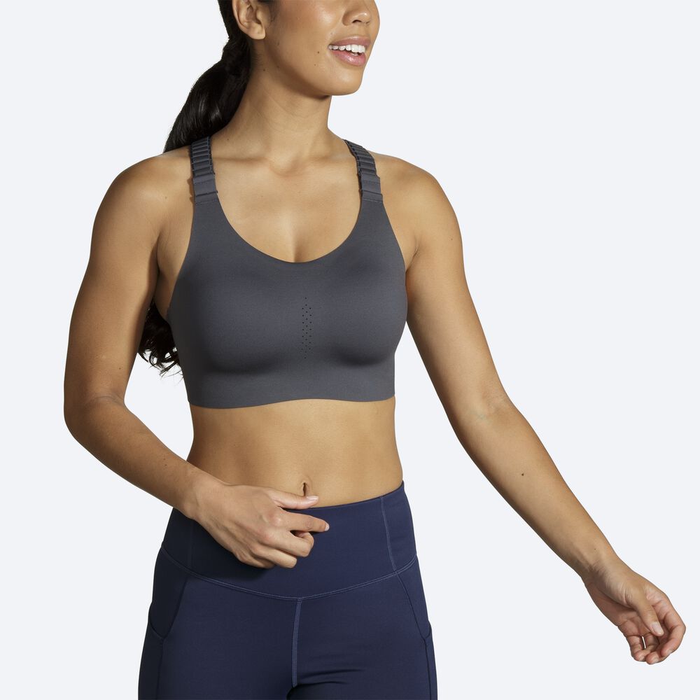 Brooks Dare Racerback Run Bra 2.0 Kadın Spor Sütyeni Gri | TR-932740