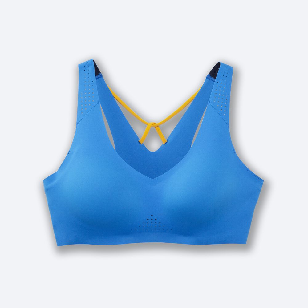 Brooks Dare V Neck Run Bra Kadın Spor Sütyeni Mavi | TR-935268