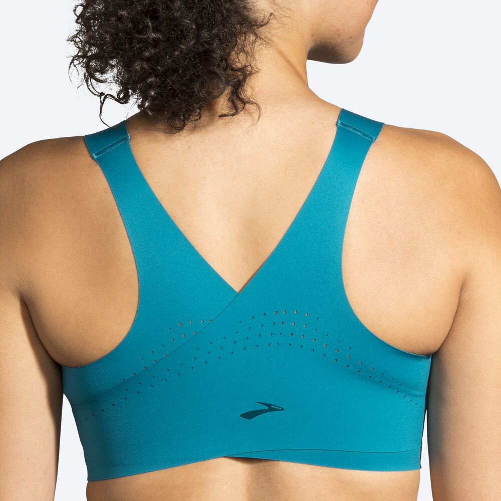 Brooks Dare Zip Run Bra Kadın Spor Sütyeni Mavi | TR-746931