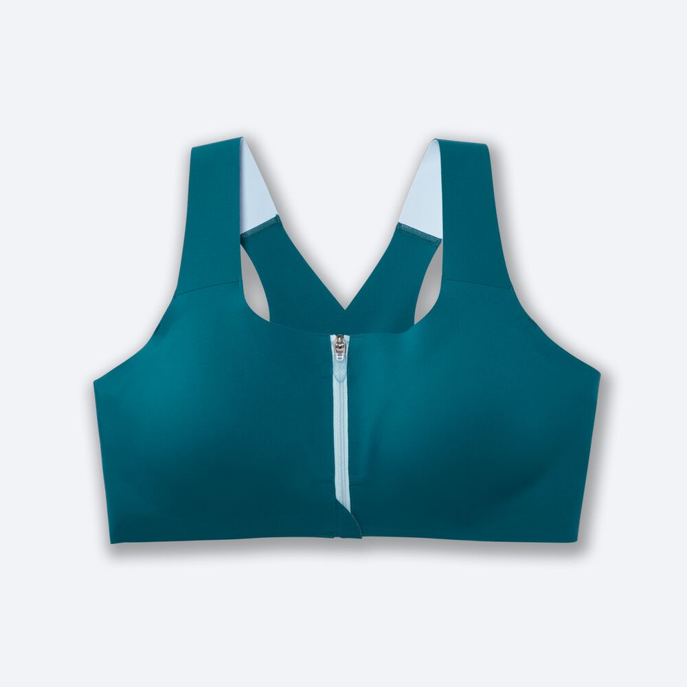 Brooks Dare Zip Run Bra Kadın Spor Sütyeni Mavi | TR-746931