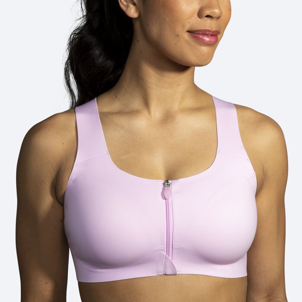 Brooks Dare Zip Run Bra Kadın Spor Sütyeni Mor | TR-948230