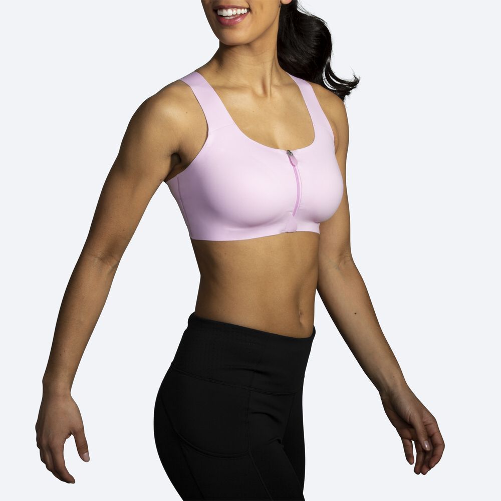 Brooks Dare Zip Run Bra Kadın Spor Sütyeni Mor | TR-948230