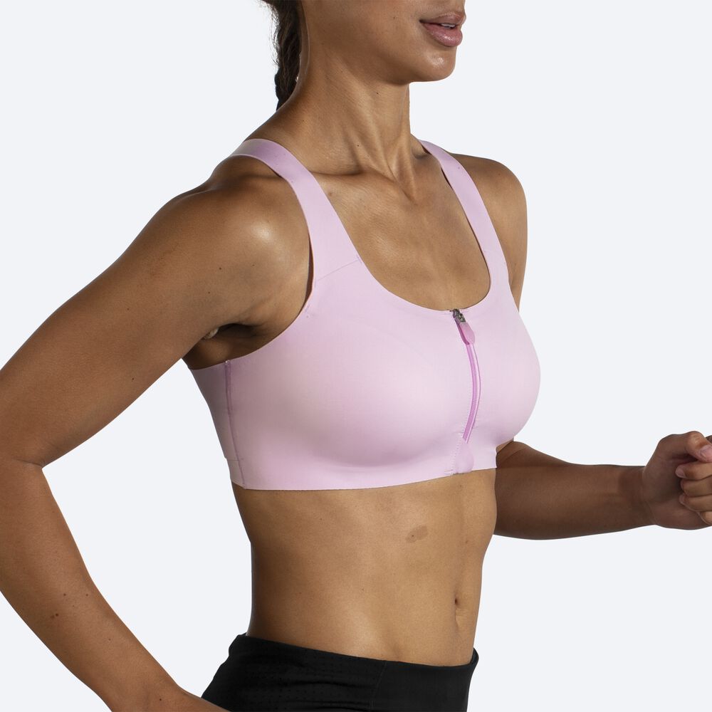 Brooks Dare Zip Run Bra Kadın Spor Sütyeni Mor | TR-948230