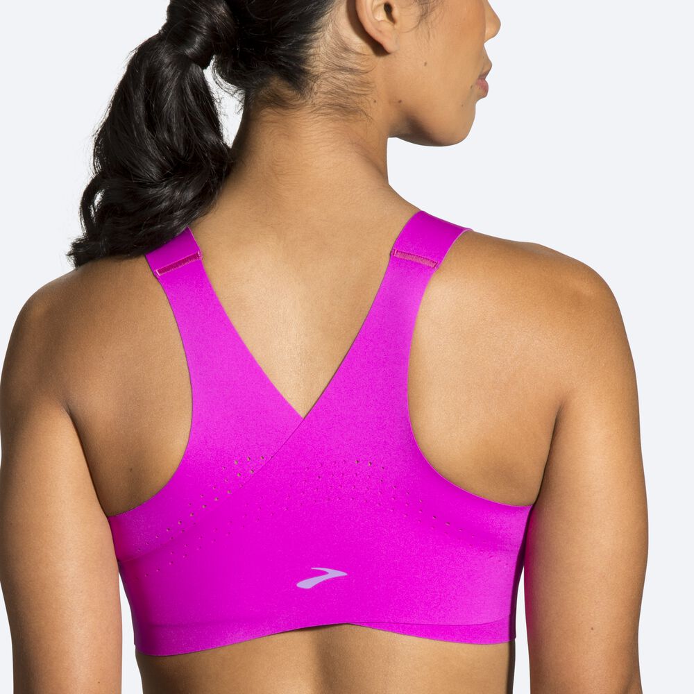 Brooks Dare Zip Run Bra Kadın Spor Sütyeni Pembe/Mor | TR-964021