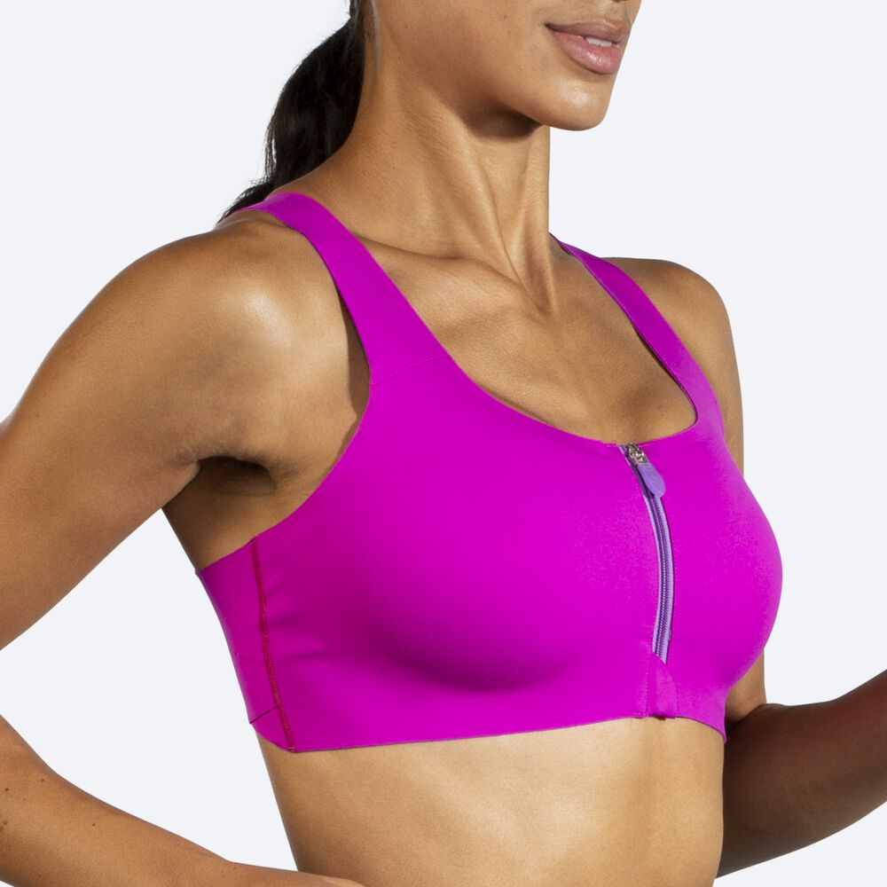 Brooks Dare Zip Run Bra Kadın Spor Sütyeni Pembe/Mor | TR-964021