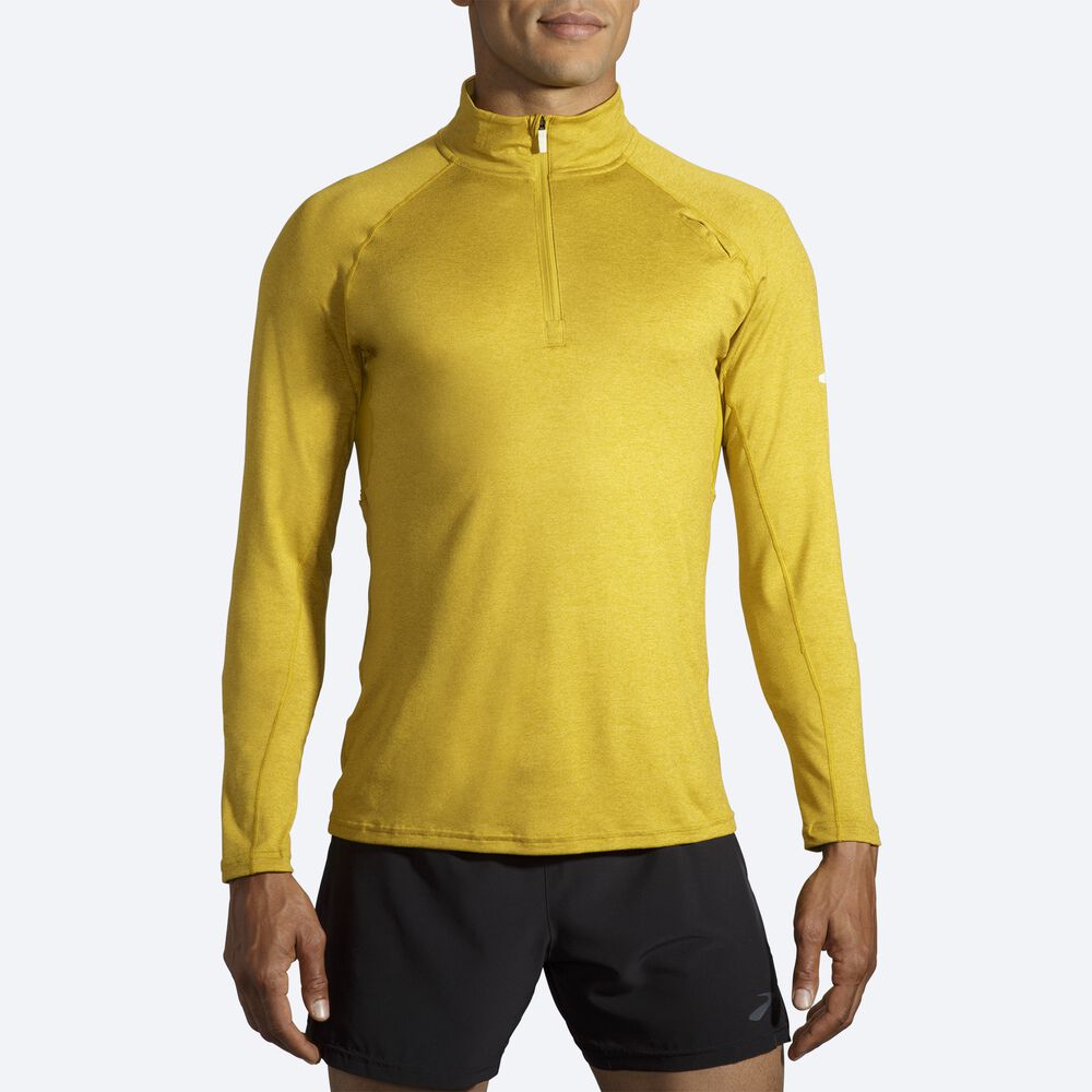 Brooks Dash 1/2 Zip Erkek Ceket Altın | TR-095248